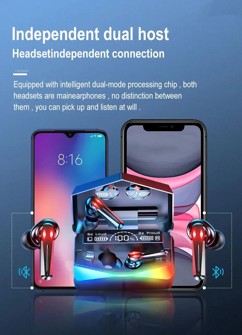 TWS Wireless Bluetooth Headset Gamer LED Digital Display Earbuds with Mic Wireless Headphones Stereo Hifi Bluetooth Earphones