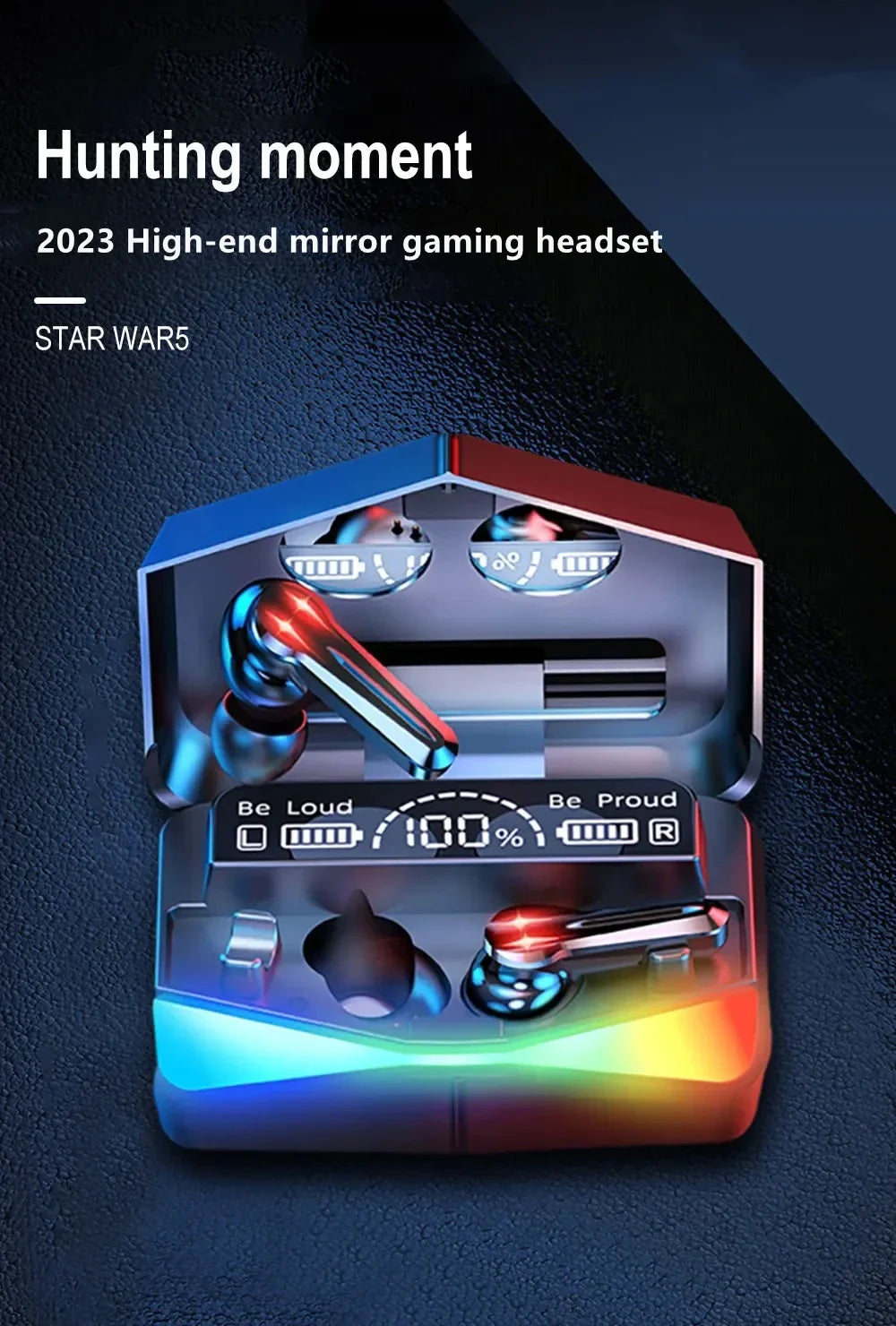 TWS Wireless Bluetooth Headset Gamer LED Digital Display Earbuds with Mic Wireless Headphones Stereo Hifi Bluetooth Earphones