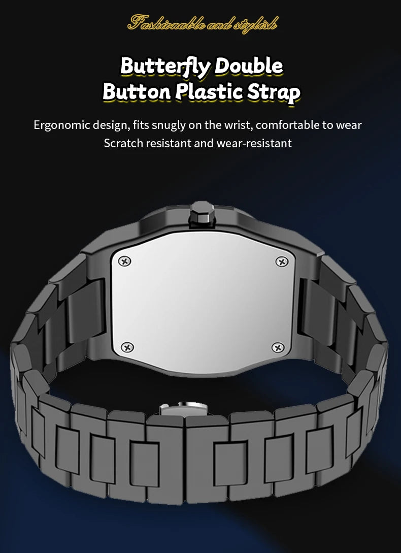 2025 New Men Watch Hot Selling Silicone Strap Black Sports Style 40mm Quartz Movement Fashion Arabic Digital Wrist Watch for Men