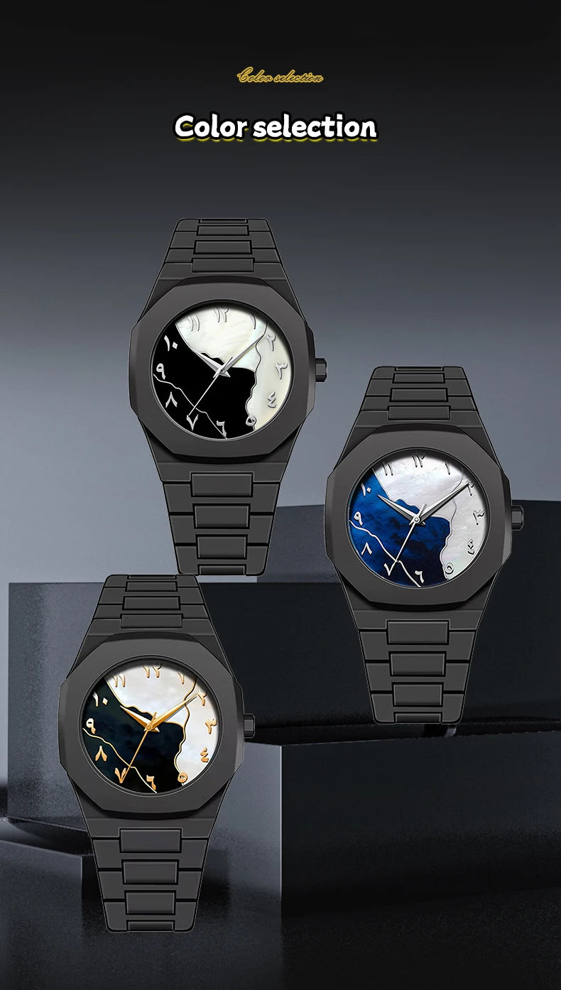 2025 New Men Watch Hot Selling Silicone Strap Black Sports Style 40mm Quartz Movement Fashion Arabic Digital Wrist Watch for Men